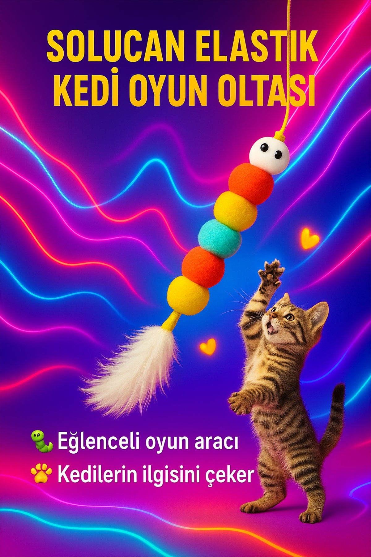 🐭SOLUCAN ELASTİK KEDİ OYUN OLTASI - dibidip