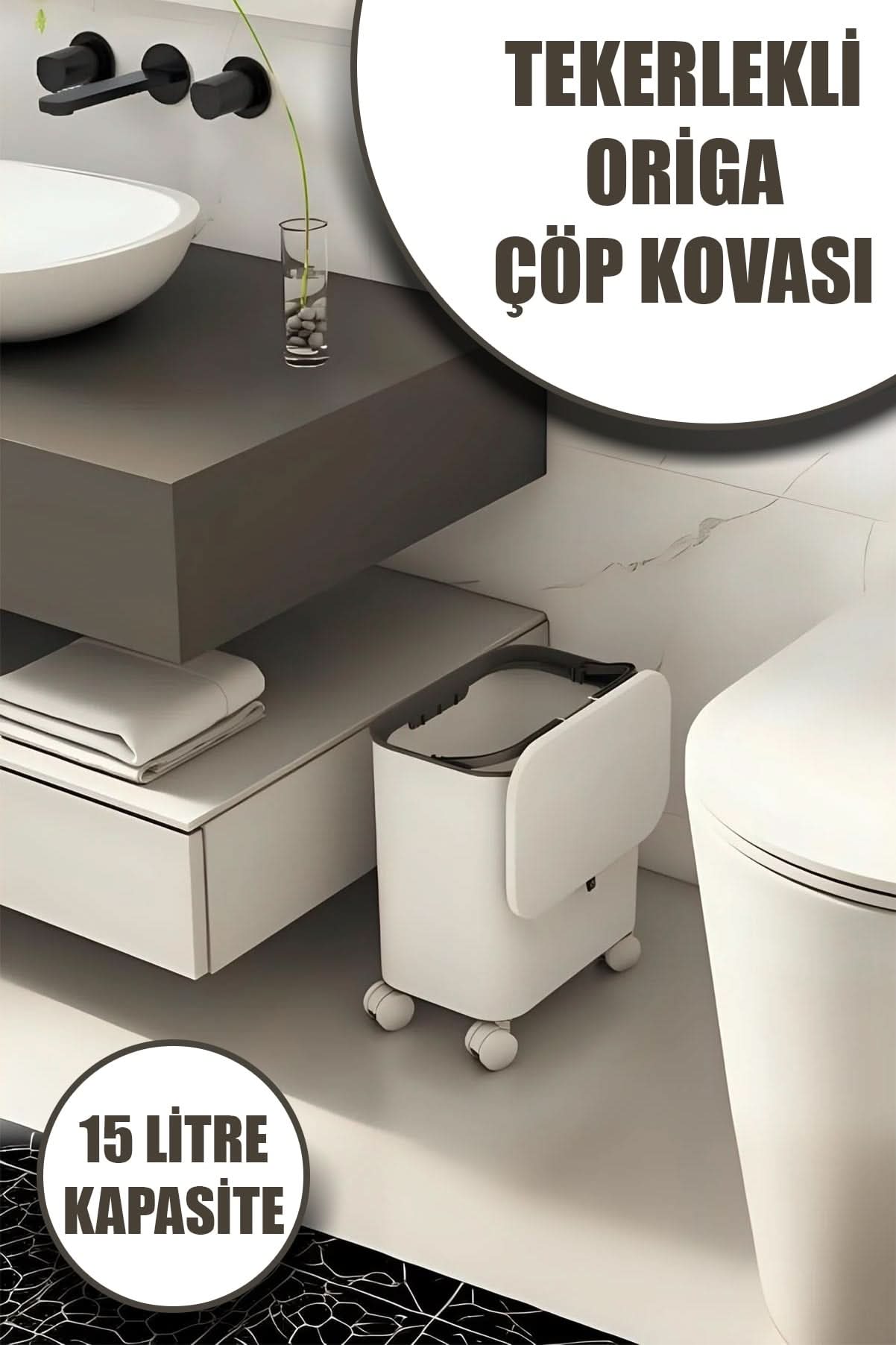 🗑️TEKERLEKLİ ORİGA ÇÖP KOVASI - dibidip