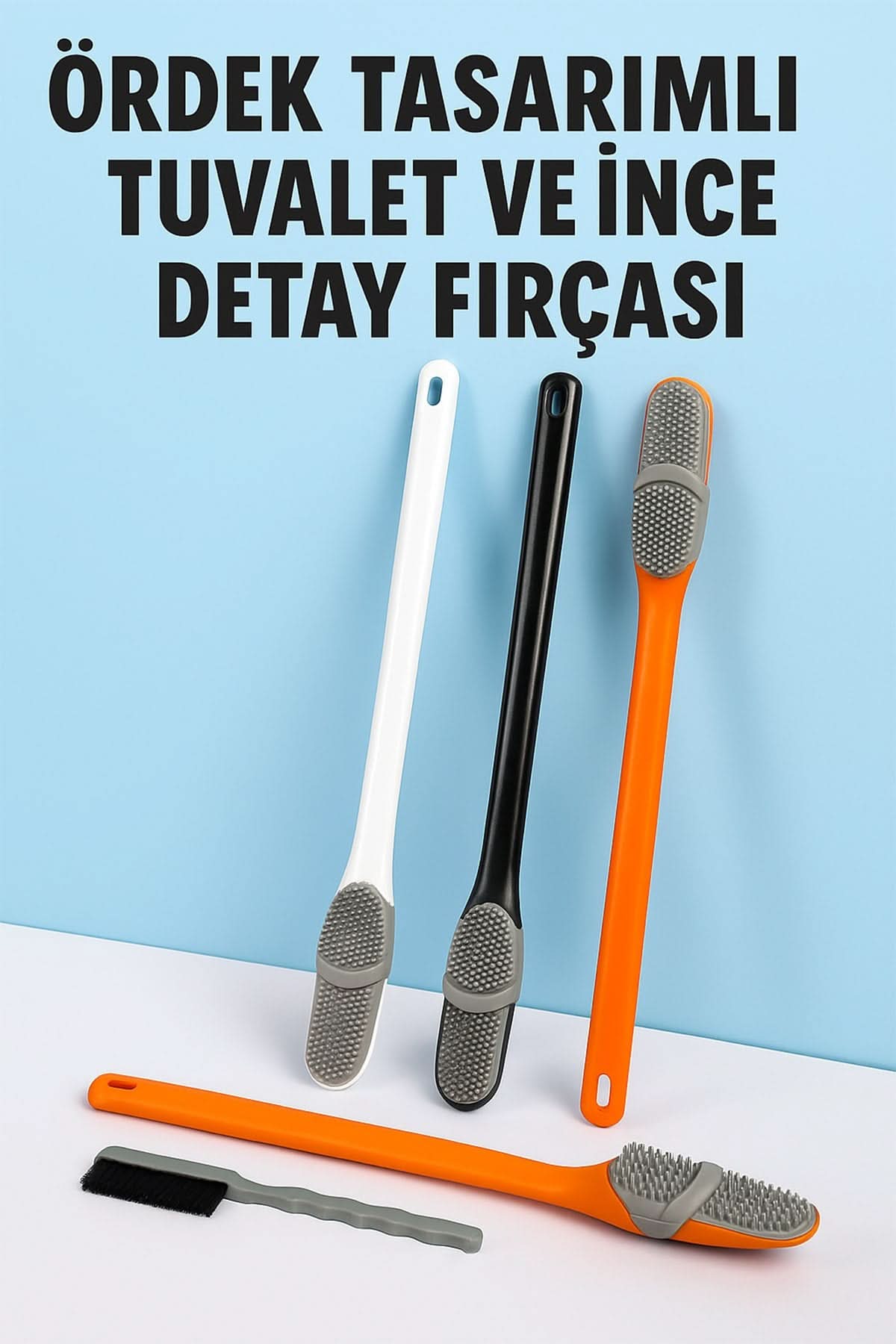 🦆 ÖRDEK TASARIMLI SİLİKON TUVALET VE İNCE DETAY FIRÇASI - dibidip