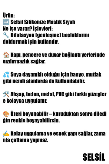 🖤SELSİL SİYAH MASTİK SİLİKONİZE - dibidip