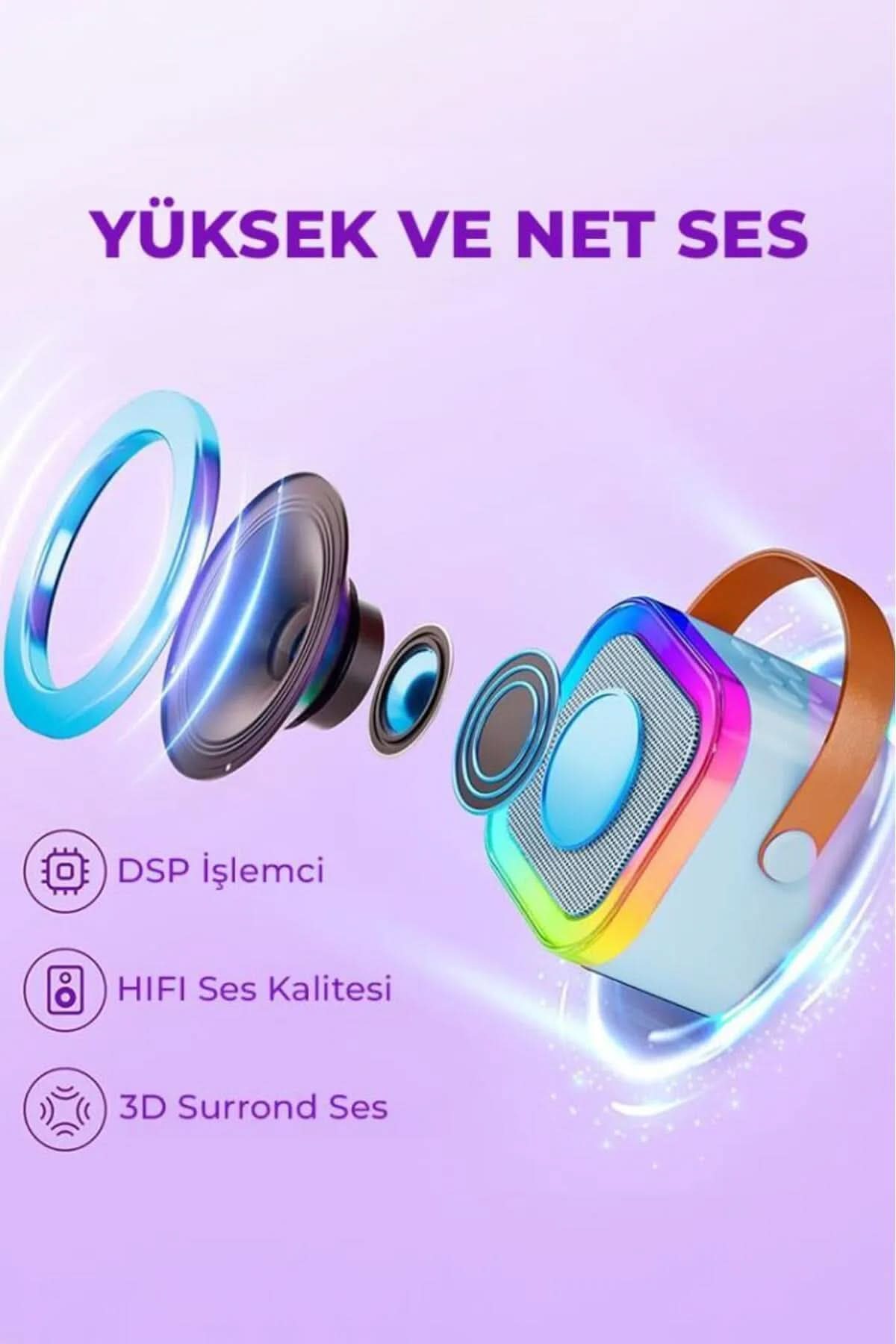 🎶KARAOKE MİKROFON VE HOPARLÖR SET - dibidip