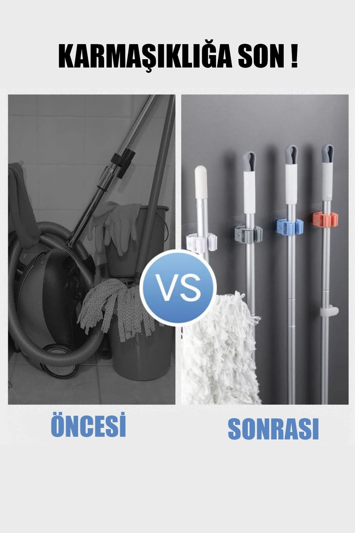 🧹4'LÜ YAPIŞKANLI MOP TUTUCU - dibidip