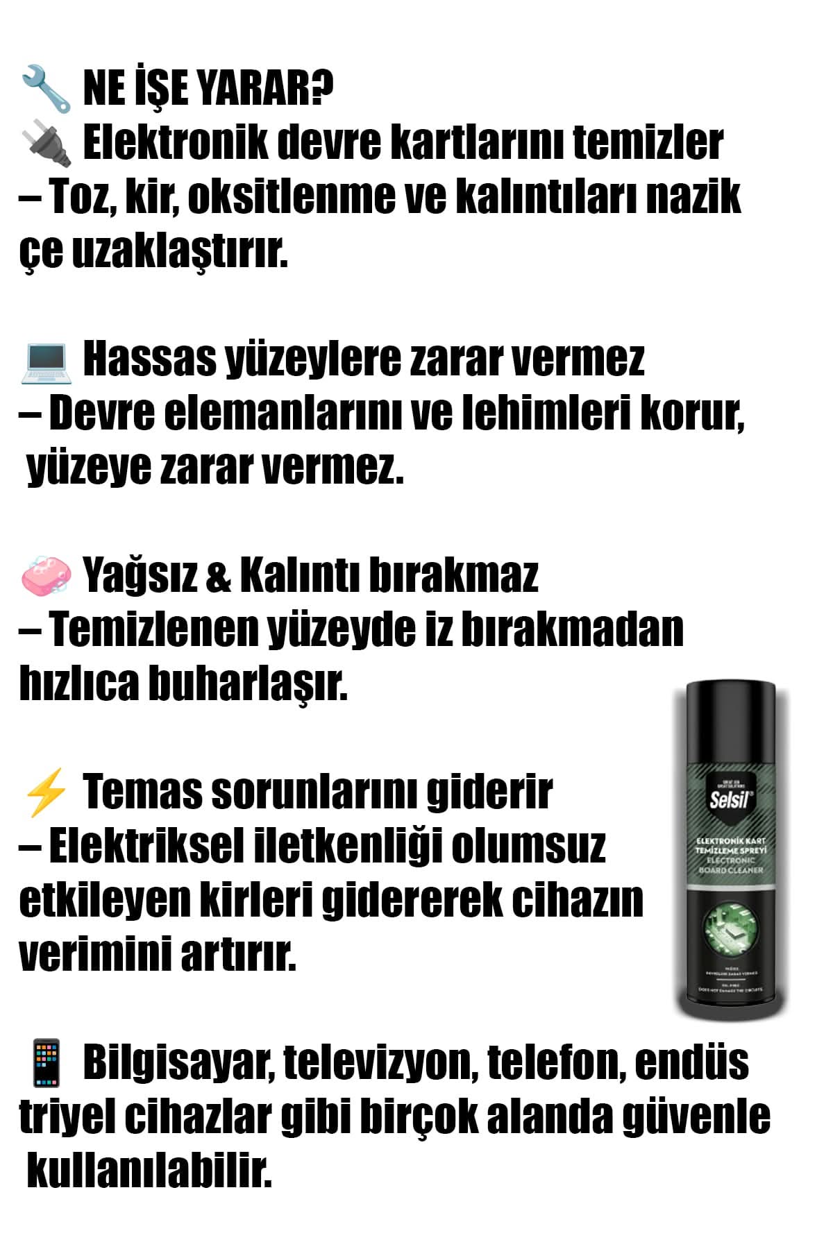 💻SELSİL ELEKTRONİK KART TEMİZLEME SPREYİ - dibidip