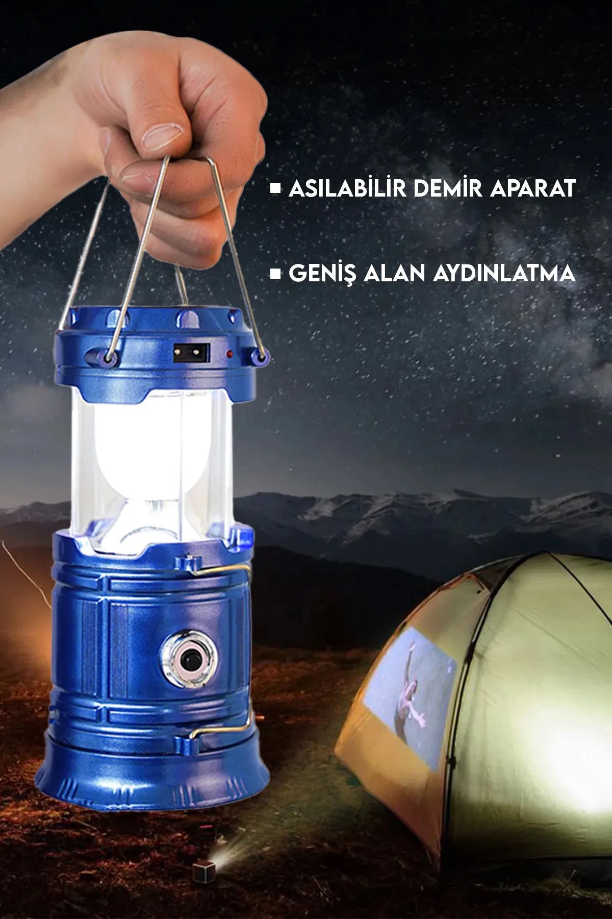 🏕️KAMP EL FENERİ GÜNEŞ ENERJİLİ ŞARJLI - dibidip