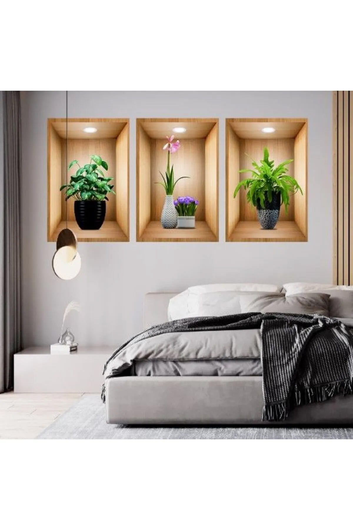 🖼️3D ÇİÇEK VAZO DUVAR STİCKER - dibidip