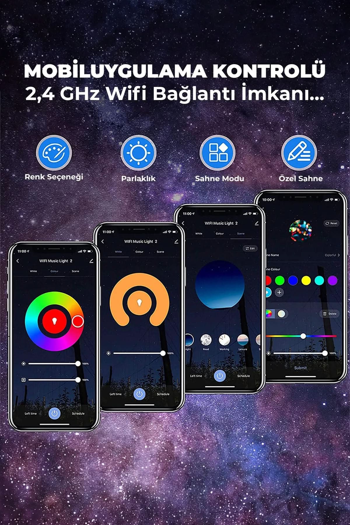 🌌GALAXY BLUETOOTHLU GECE LAMBASI - dibidip