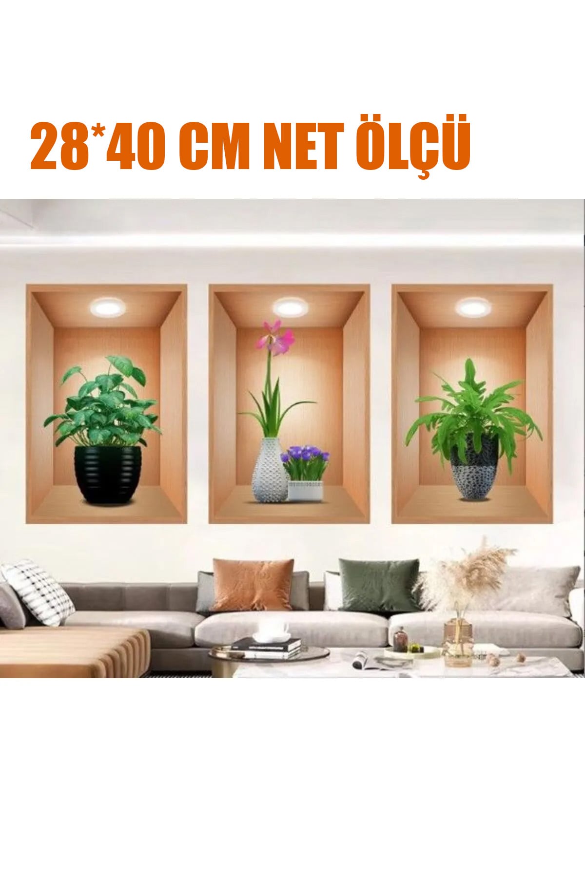 🖼️3D ÇİÇEK VAZO DUVAR STİCKER - dibidip