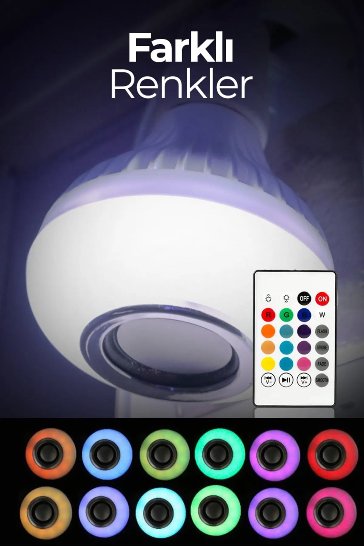 🎶KUMANDALI BLUETOOTHLU LED LAMBA - dibidip