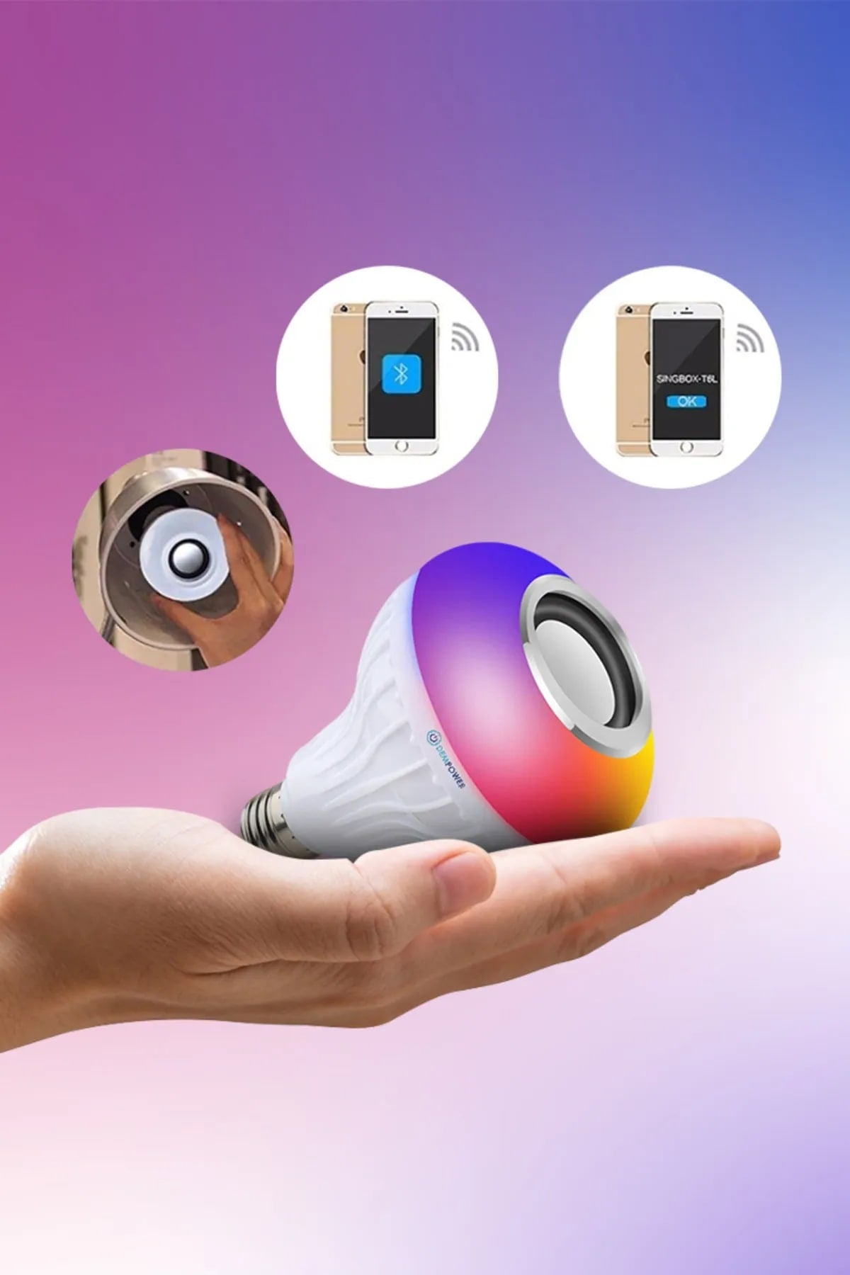 🎶KUMANDALI BLUETOOTHLU LED LAMBA - dibidip
