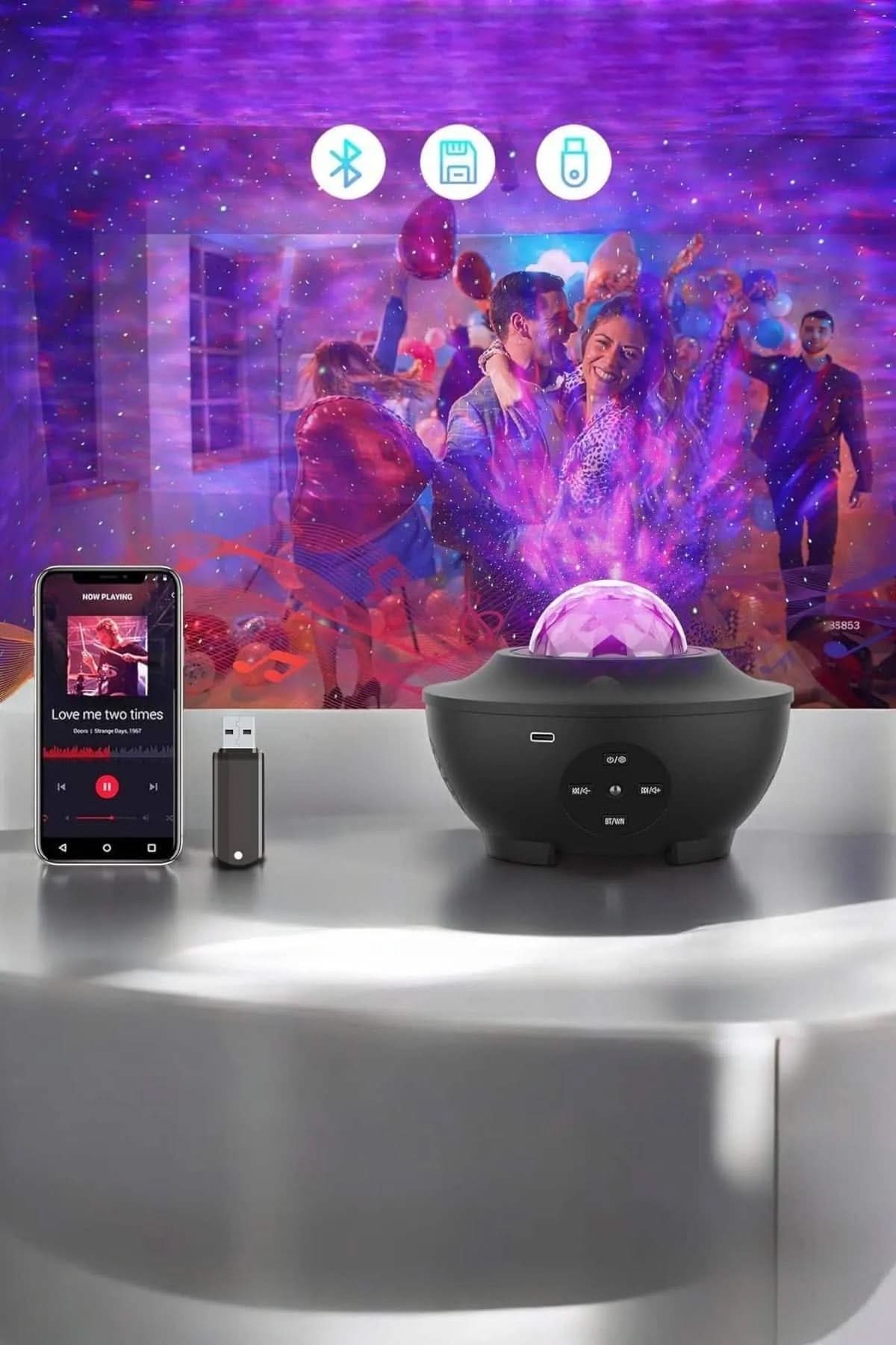 🌌GALAXY BLUETOOTHLU GECE LAMBASI - dibidip