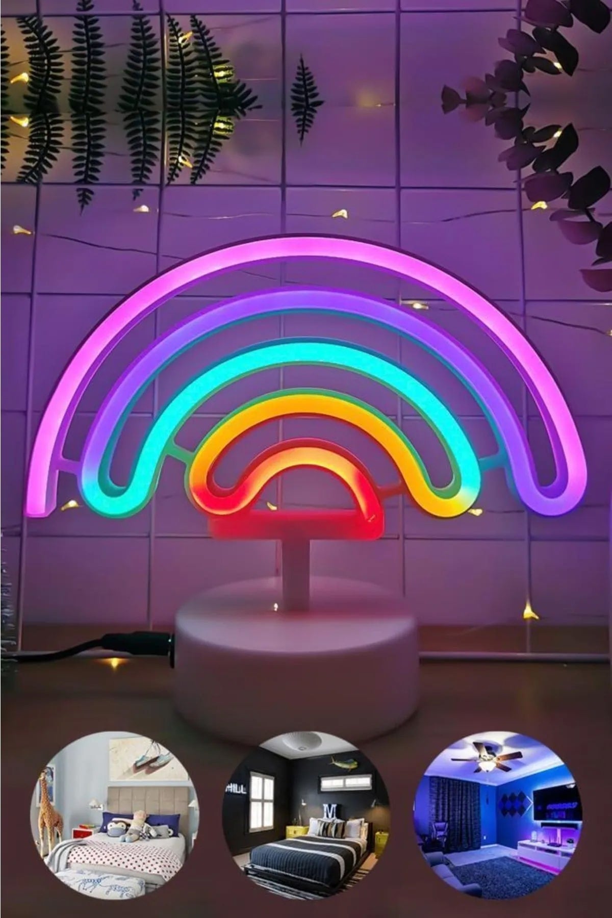 🌈NEON LED GECE LAMBASI - dibidip