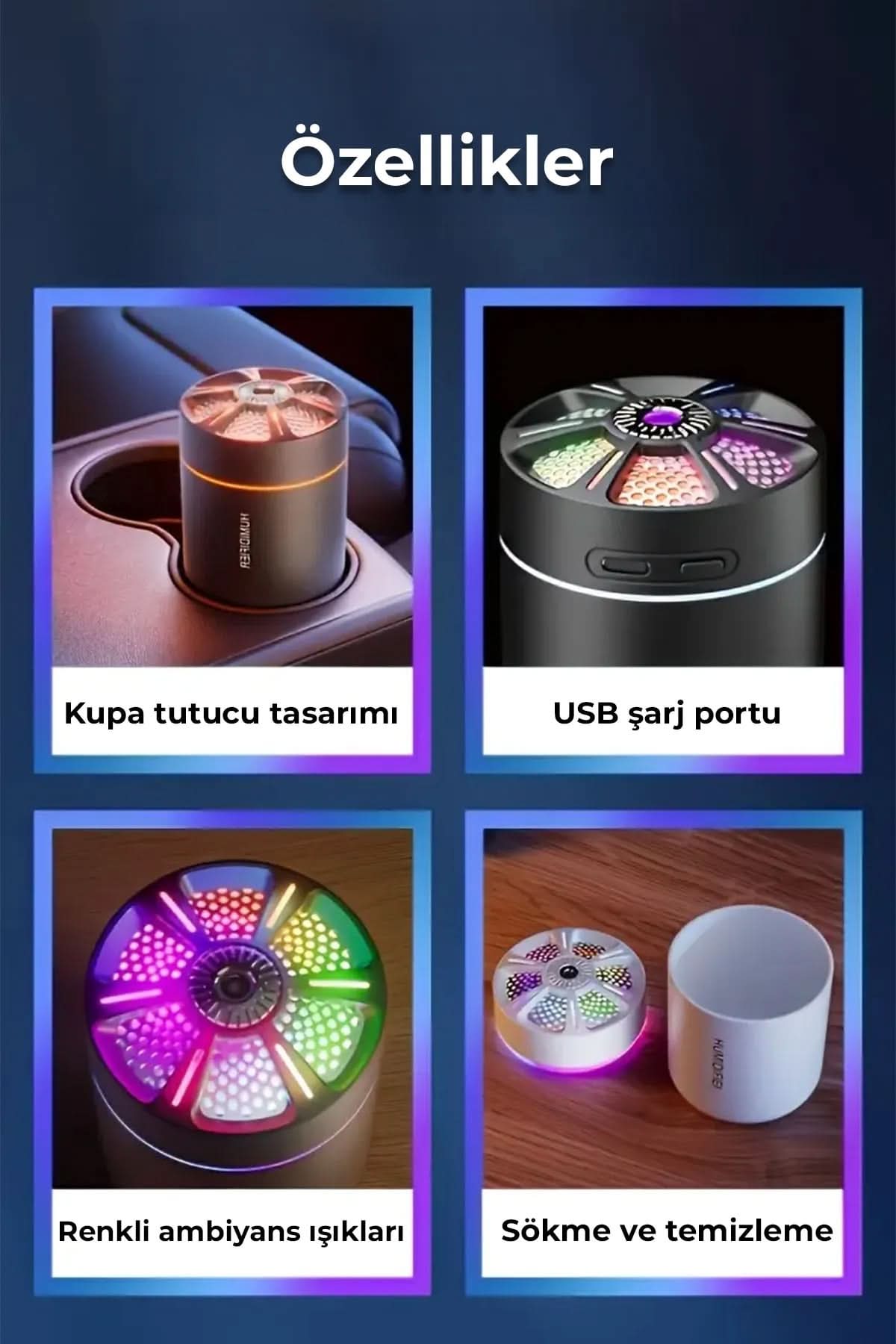 🌈YUVARLAK RGB BUHAR MAKİNESİ - dibidip