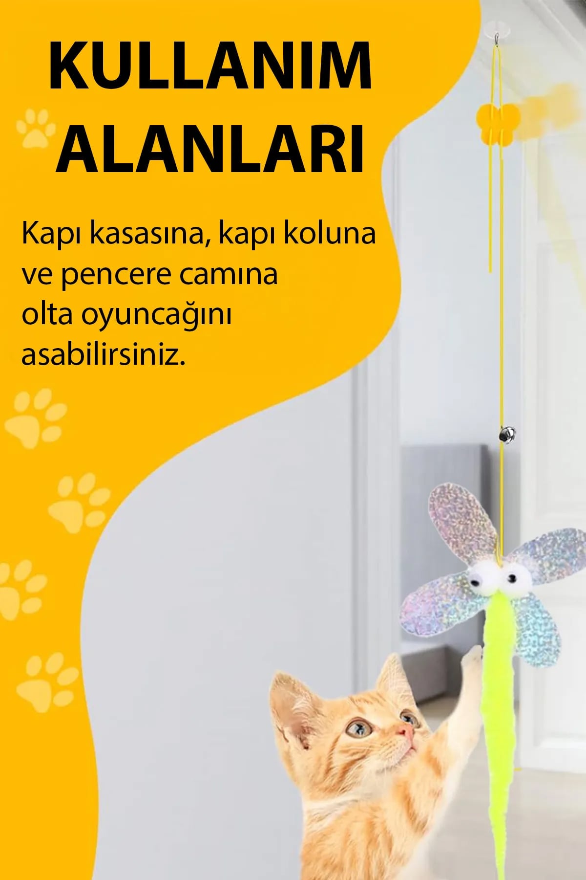 🐱KELEBEK ELASTİK KEDİ OYUN OLTASI - dibidip