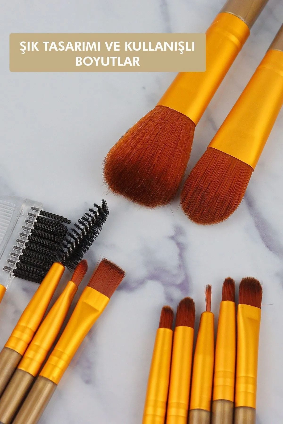 💄12'Lİ METAL KUTULU MAKYAJ FIRÇA SETİ - dibidip