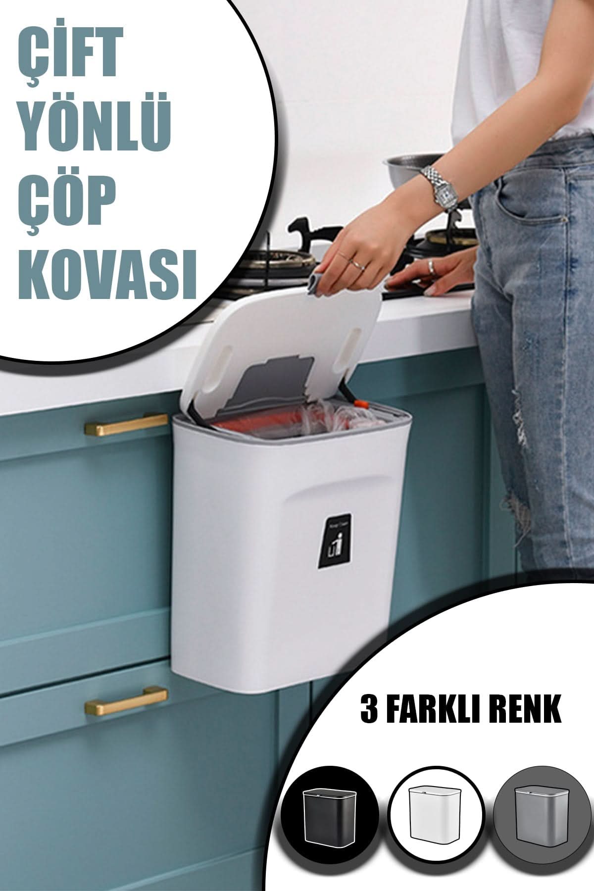 🍃15L ÇİFT YÖNLÜ ÇÖP KOVASI - dibidip
