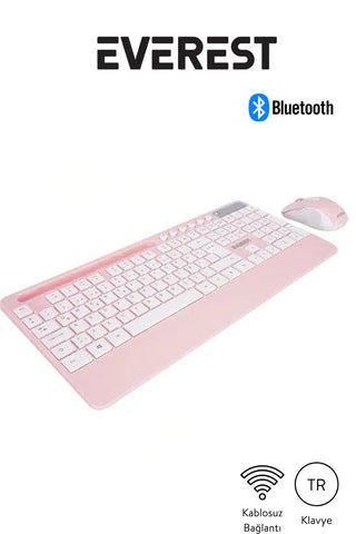 EVEREST PEMBE KABLOSUZ KLAVYE & MOUSE SETİ