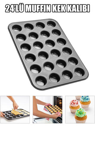 24 GÖZLÜ METAL MUFFIN KEK KALIBI