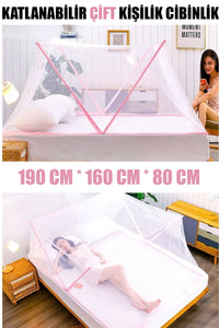 🛏️KATLANABİLİR ÇİFT KİŞİLİK PEMBE CİBİNLİK