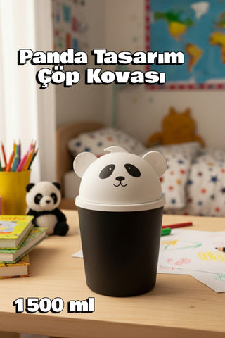 QLUX L-00988 PANDA MİNİ MASA ÜSTÜ ÇÖP KOVASI