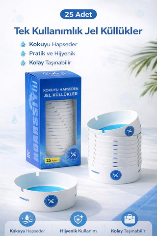 25 li Jel Küllük Seti Kokusuz Taşınabilir Araç İçi Pratik Tek Kullanımlık Kül Tablası Kullan At