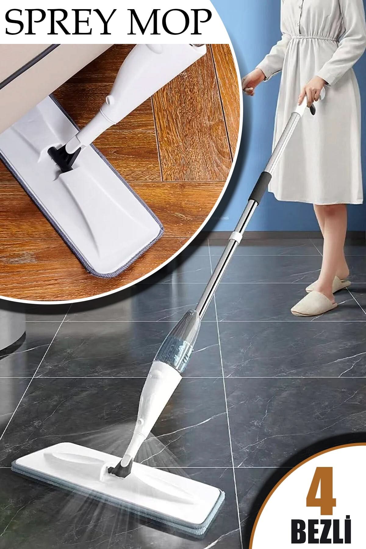 🧹360° DÖNEN SU PÜSKÜRTMELİ MOP - dibidip