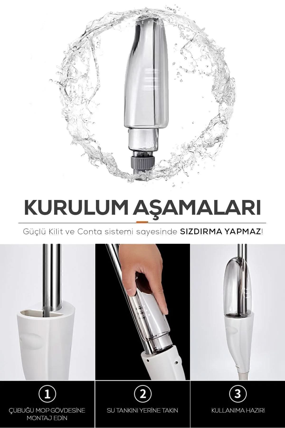 🧹360° DÖNEN SU PÜSKÜRTMELİ MOP - dibidip