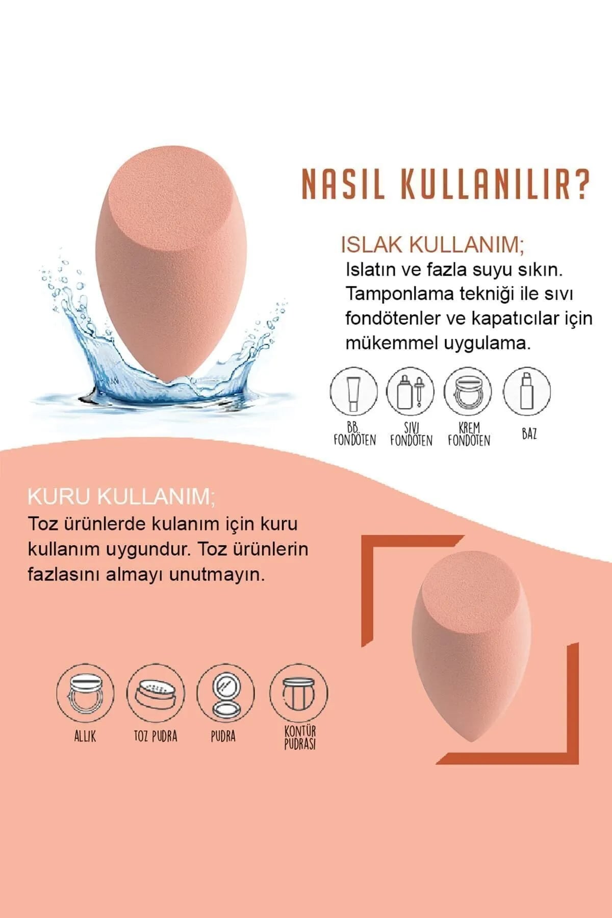 💖8 Lİ STANDLI PEMBE MAKYAJ SÜNGER SETİ - dibidip