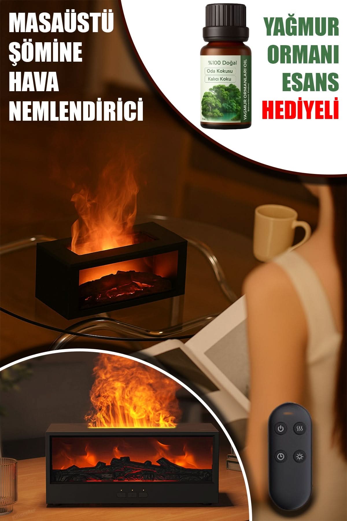 🔥MASAÜSTÜ ŞÖMİNE VE HAVA NEMLENDİRİCİ - dibidip