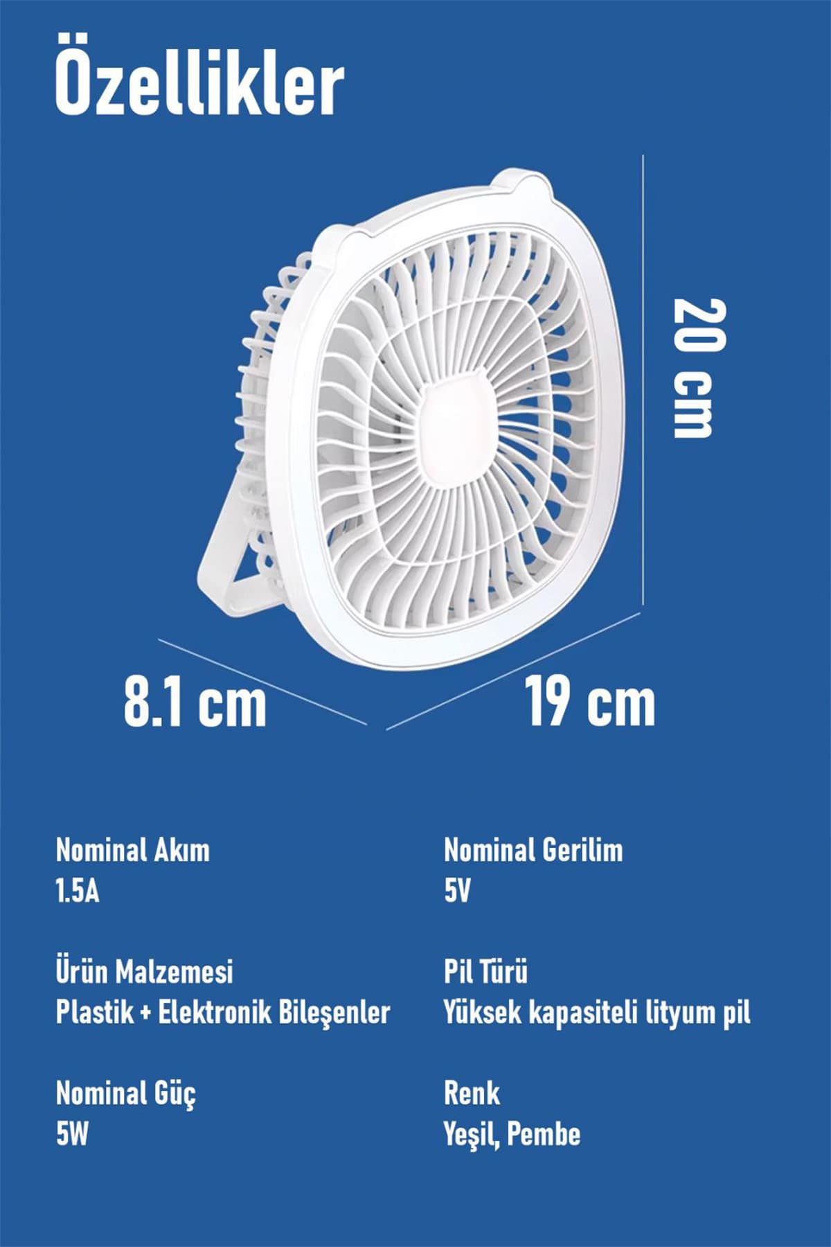 🌬️IŞIKLI MASAÜSTÜ FAN - dibidip