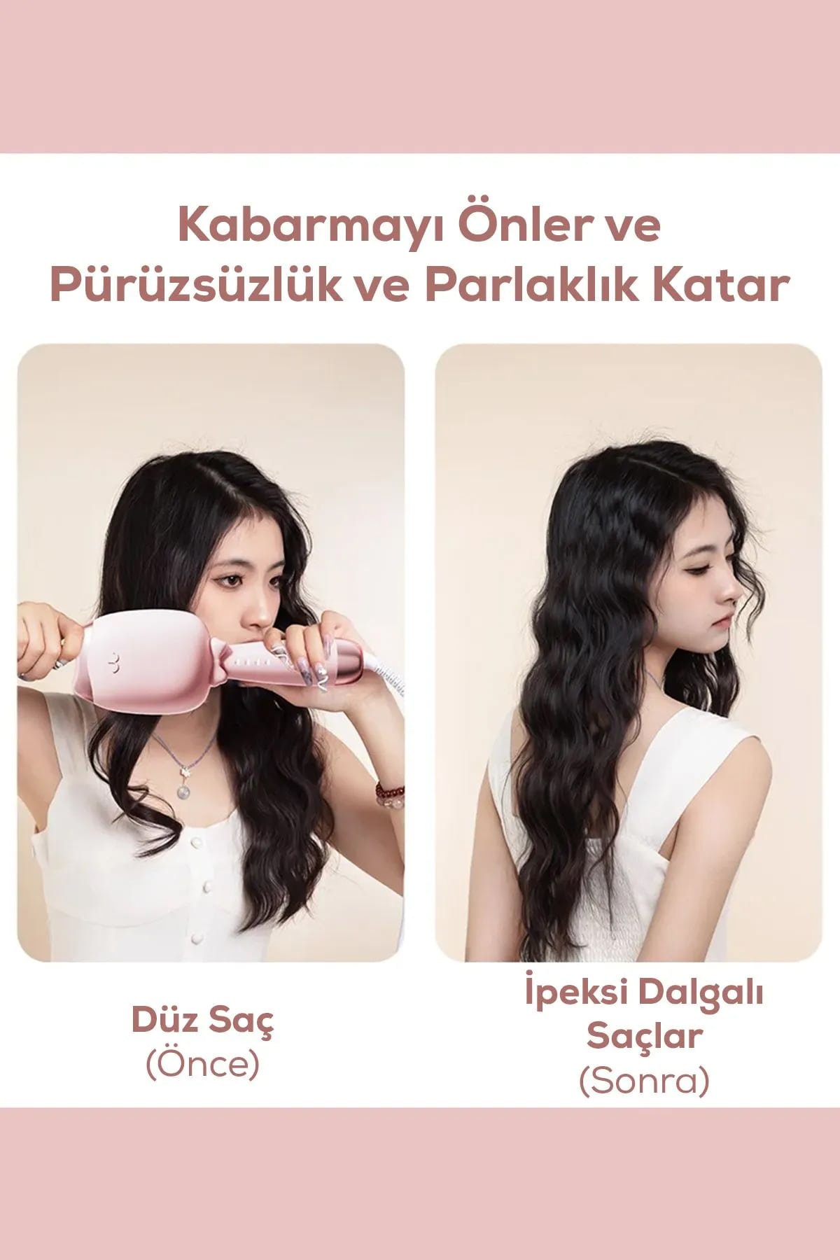 🐱PEMBE KEDİ FİGÜRLÜ SERAMİK SAÇ ŞEKİLLENDİRİCİ - dibidip