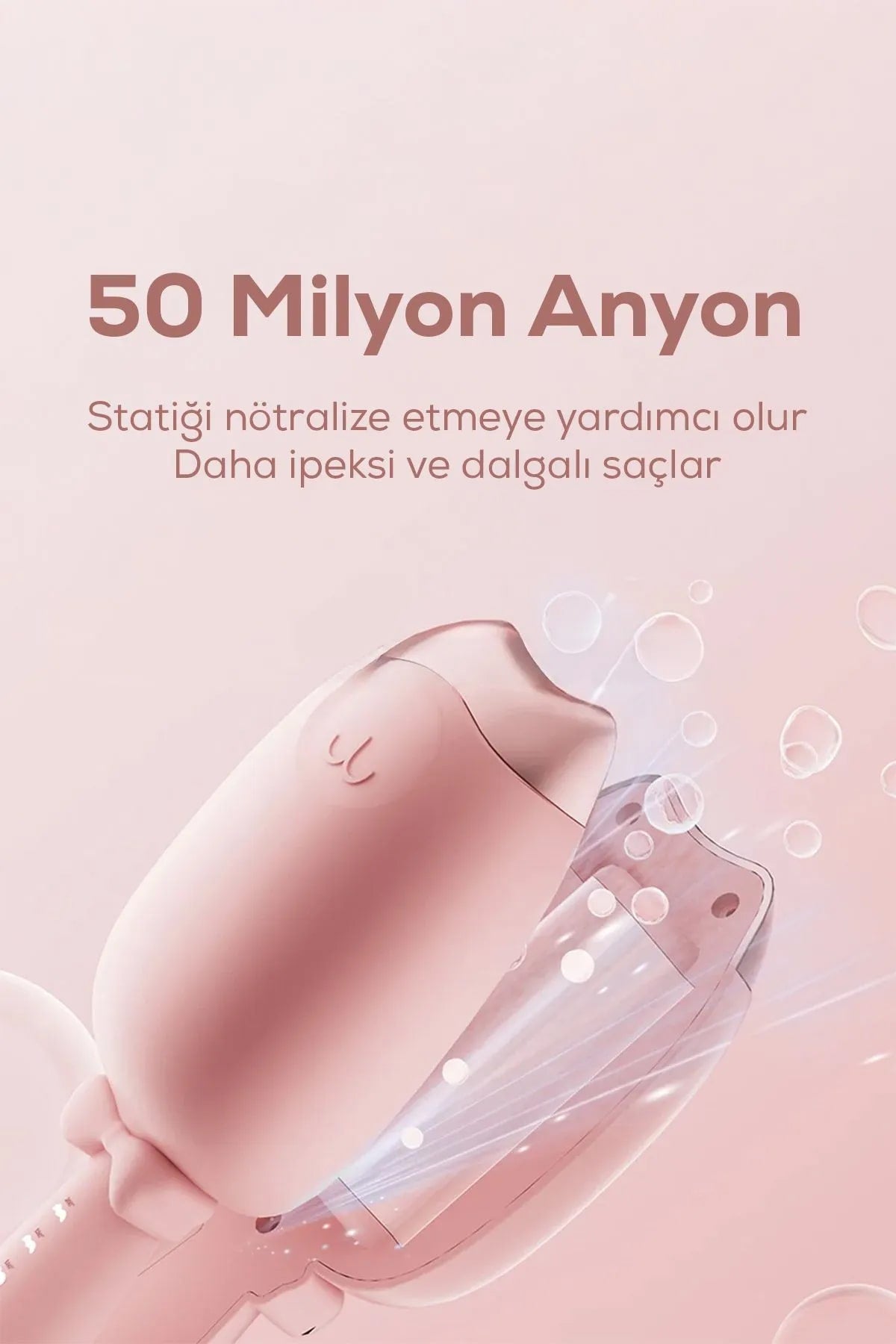 🐱PEMBE KEDİ FİGÜRLÜ SERAMİK SAÇ ŞEKİLLENDİRİCİ - dibidip