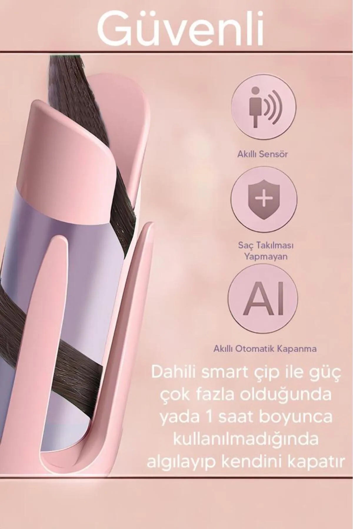 💁PEMBE OTOMATİK DÖNEBİLEN BUKLE MAKİNESİ - dibidip
