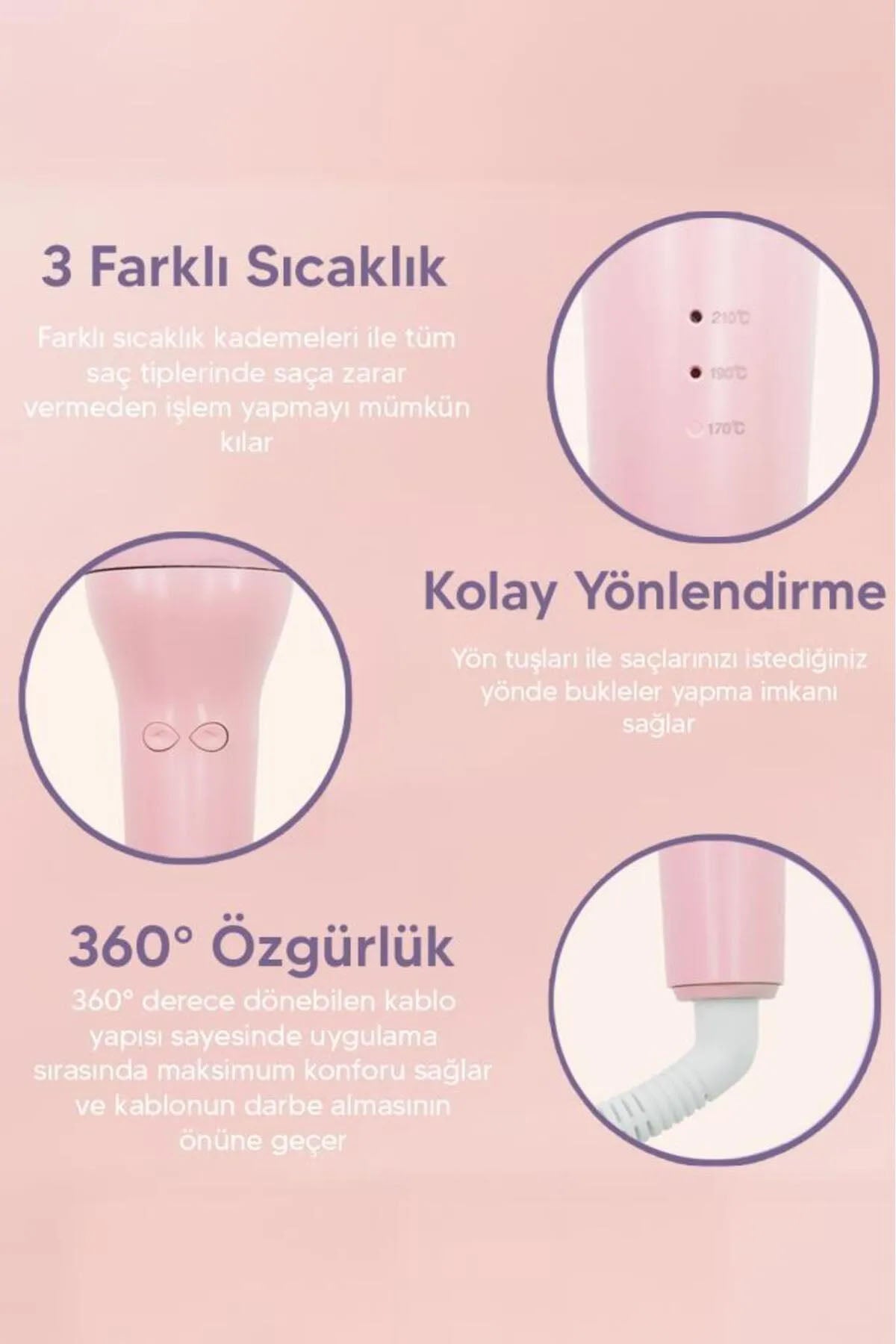 💁PEMBE OTOMATİK DÖNEBİLEN BUKLE MAKİNESİ - dibidip