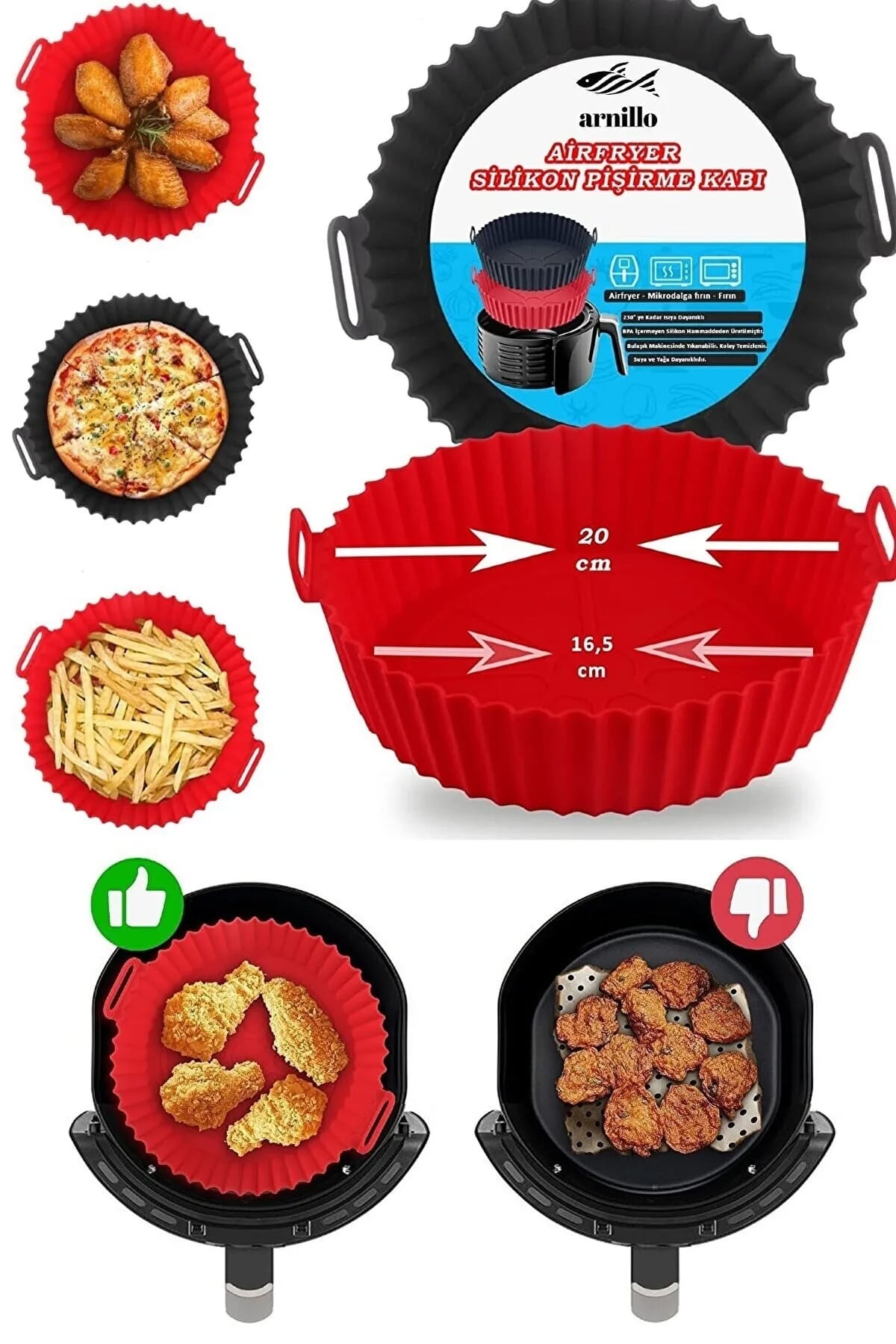 🍳AIRFRYER SİLİKON PİŞİRME KABI - dibidip