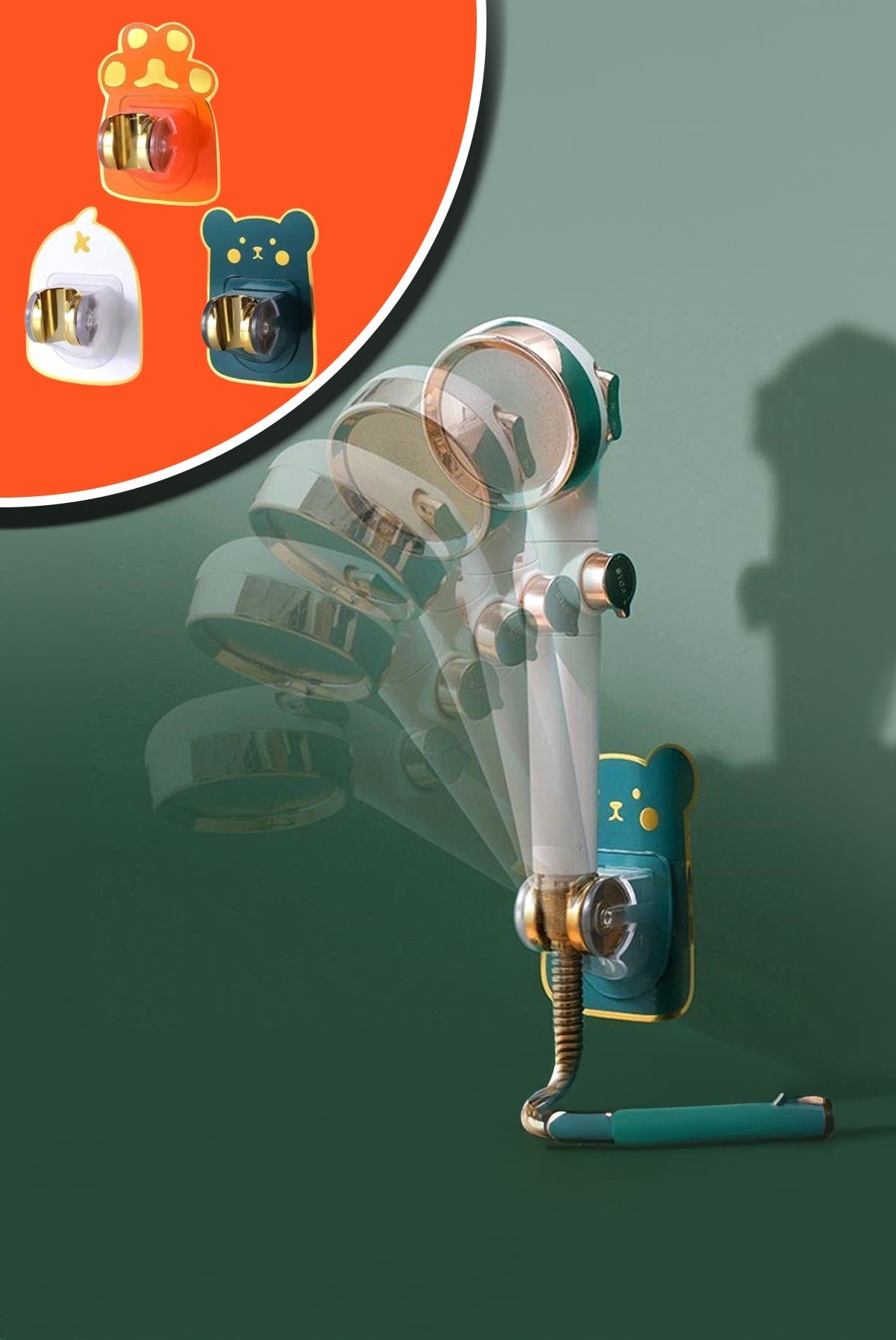 🛁FİGÜRLÜ DUŞ BAŞLIK TUTUCU - dibidip