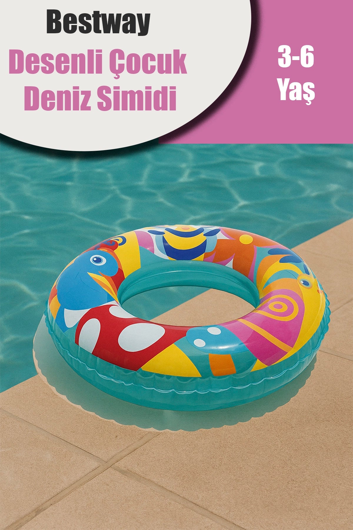 BESTWAY 36013 DESENLİ ÇOCUK DENİZ SİMİT - dibidip