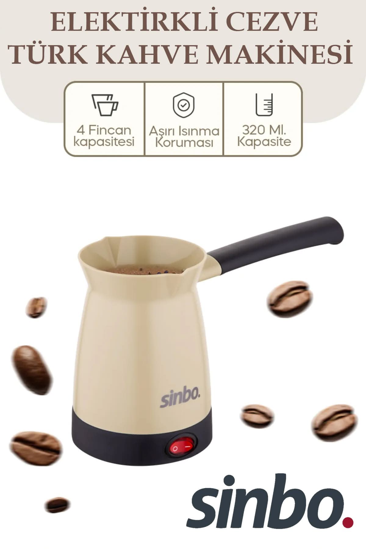 SİNBO SCM-2969 ELEKTİRKLİ CEZVE TÜRK KAHVE MAKİNESİ - dibidip