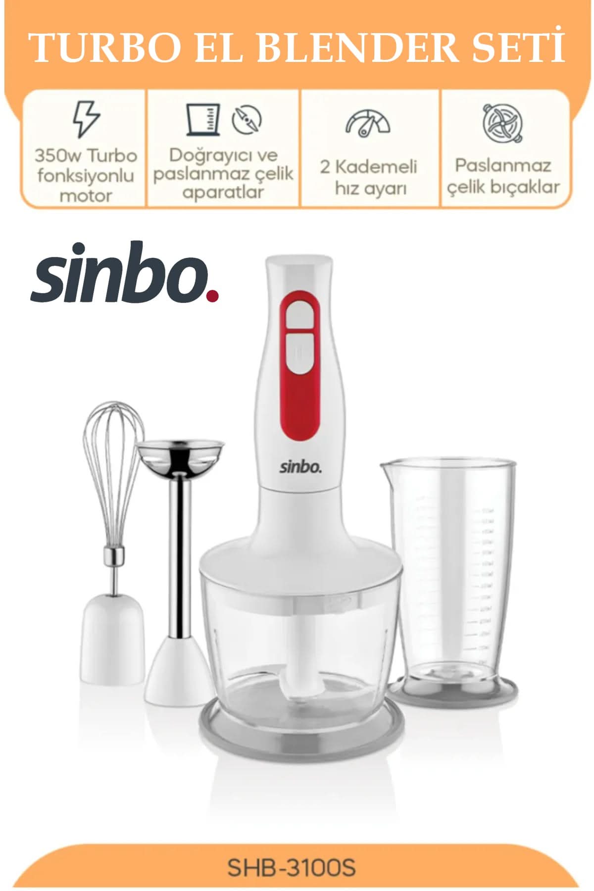 SİNBO SHB-3100S TURBO EL BLENDER SETİ - dibidip