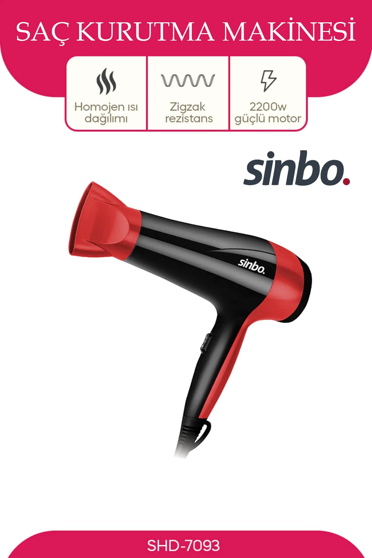 SİNBO SHD -7093 SAÇ KURUTMA MAKİNESİ - dibidip