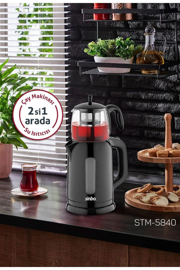 SİNBO STM-5840 CAM DEMLİKLİ ÇAYCI SET - dibidip