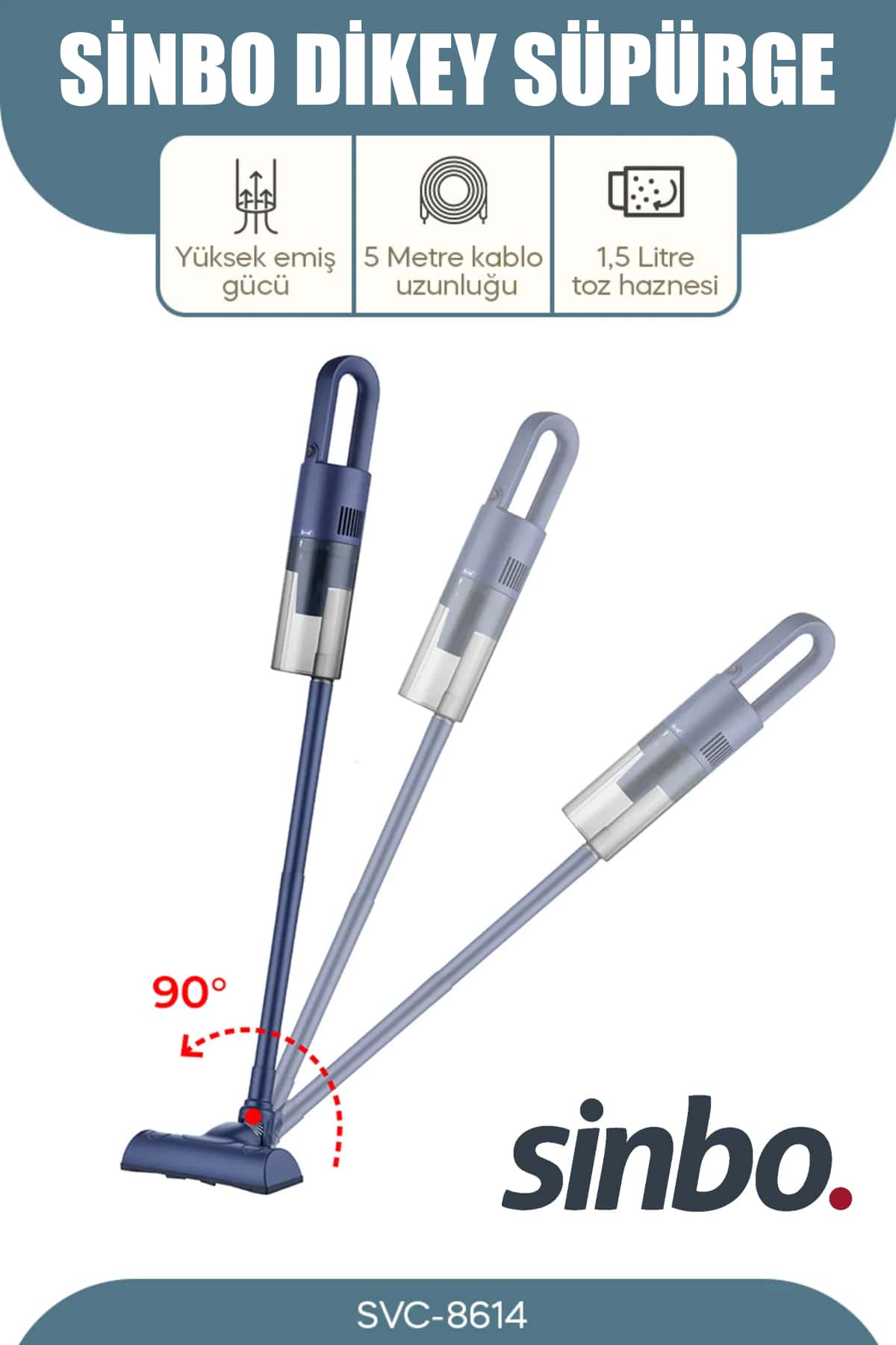 SİNBO SVC-8614 DİKEY SÜPÜRGE - dibidip