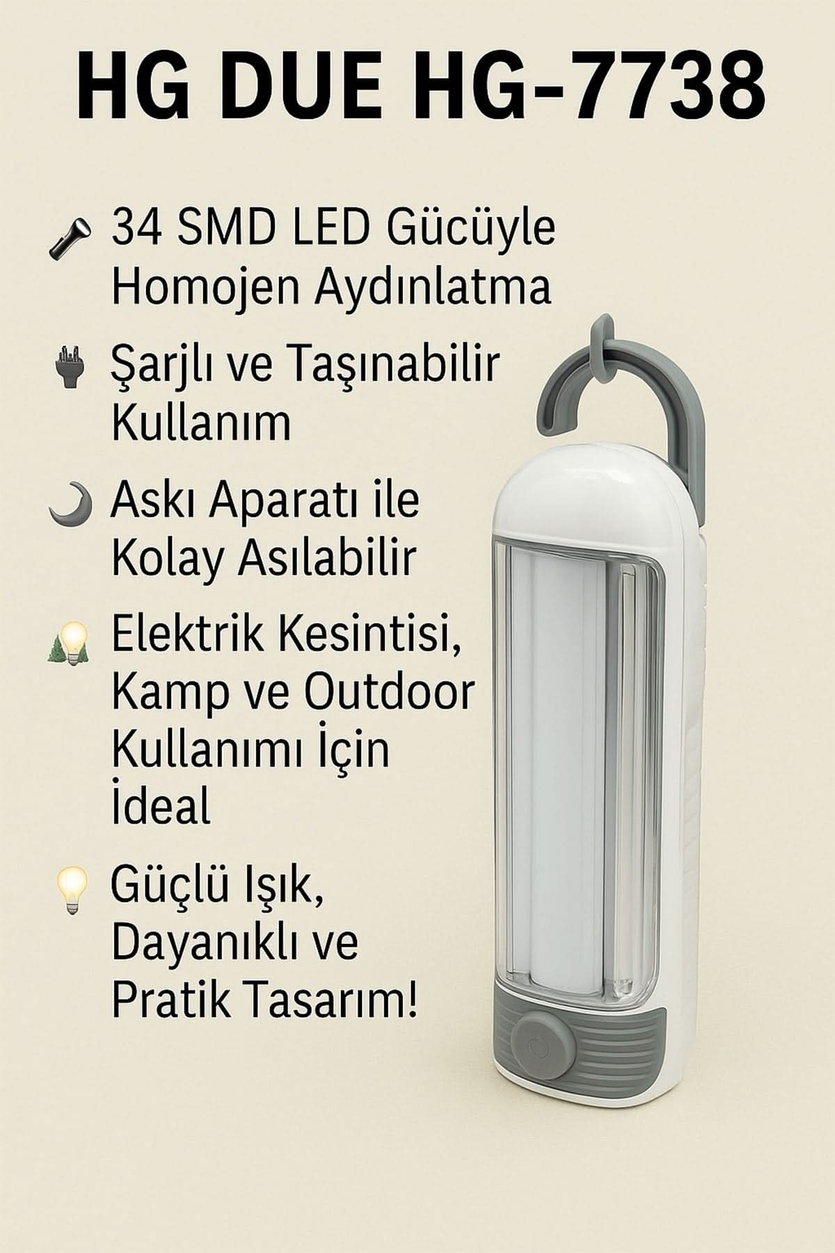 💡HG LED ŞARJLI IŞILDAK FENER - dibidip