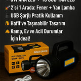 🔦GOLD ORİON ŞARJLI EL FENERİ - dibidip