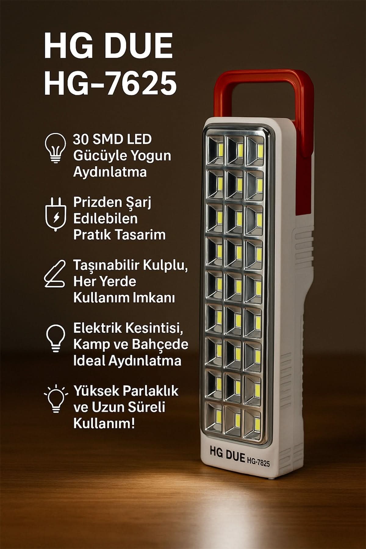 🔦HG DUE ŞARJLI IŞILDAK FENER - dibidip