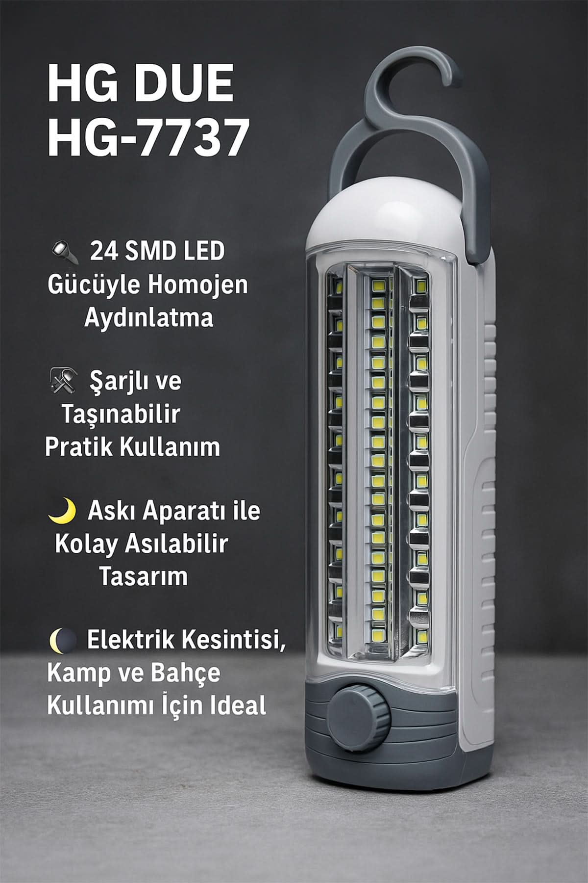 🔦HG DUE ŞARJLI IŞILDAK FENER - dibidip