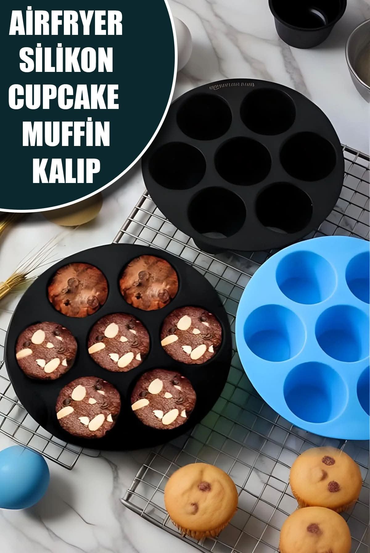 🧁AİRFRYER SİLİKON CUPCAKE VE MUFFIN KALIBI - dibidip 