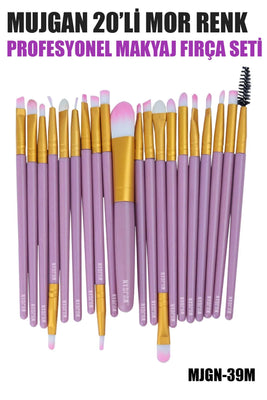 20 Lİ MAKYAJ FIRÇA SETİ MOR