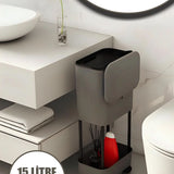 🗑️TEKERLEKLİ RAFLI ORİGA ÇÖP KOVASI - dibidip 