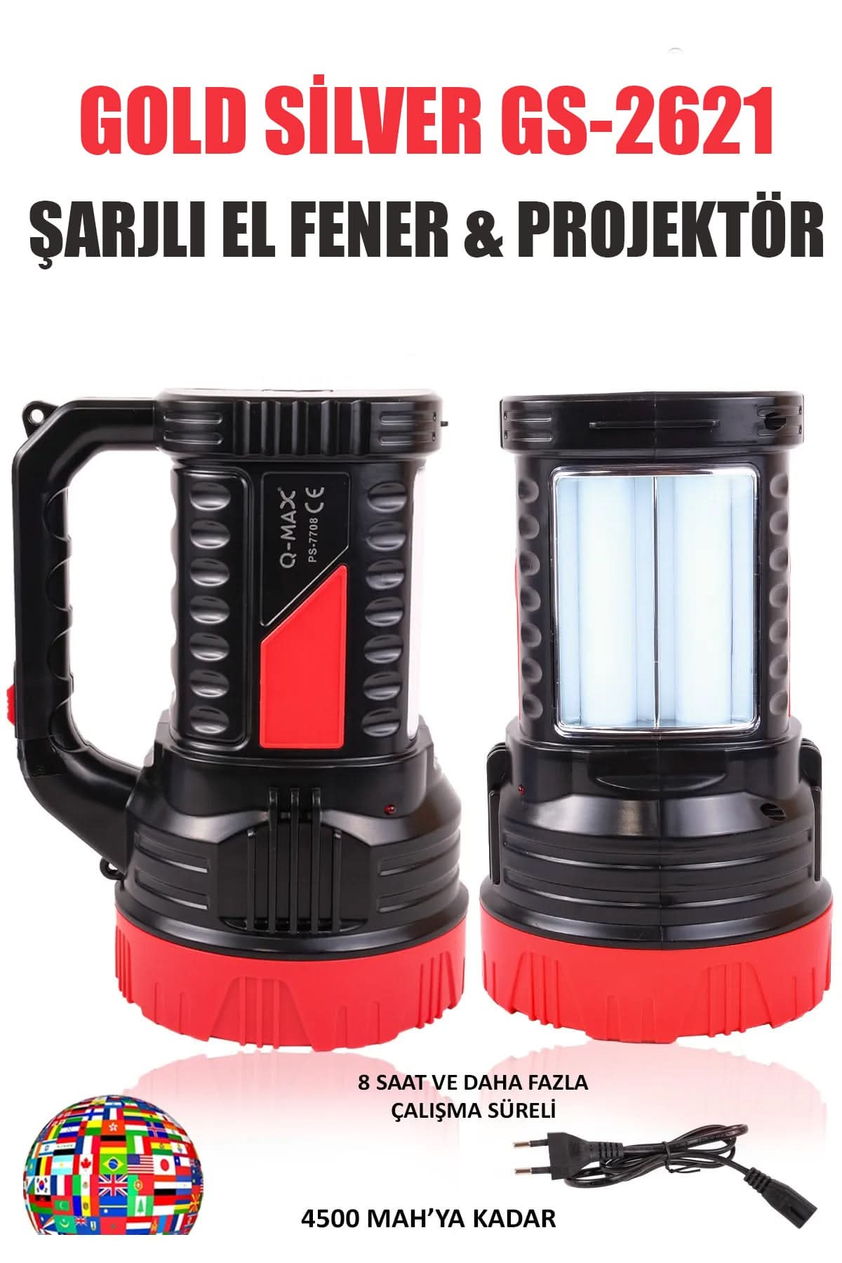 ⚡GOLD SİLVER ŞARJLI EL FENERİ - dibidip