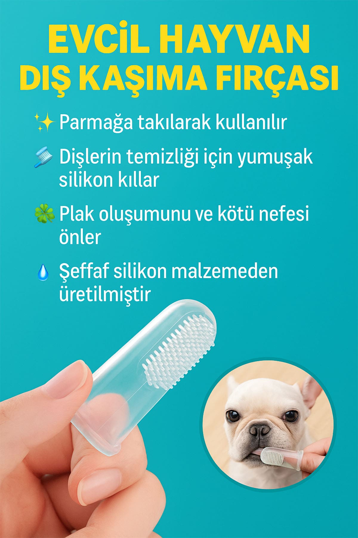 🐶EVCİL HAYVAN DİŞ KAŞIMA FIRÇASI - dibidip 